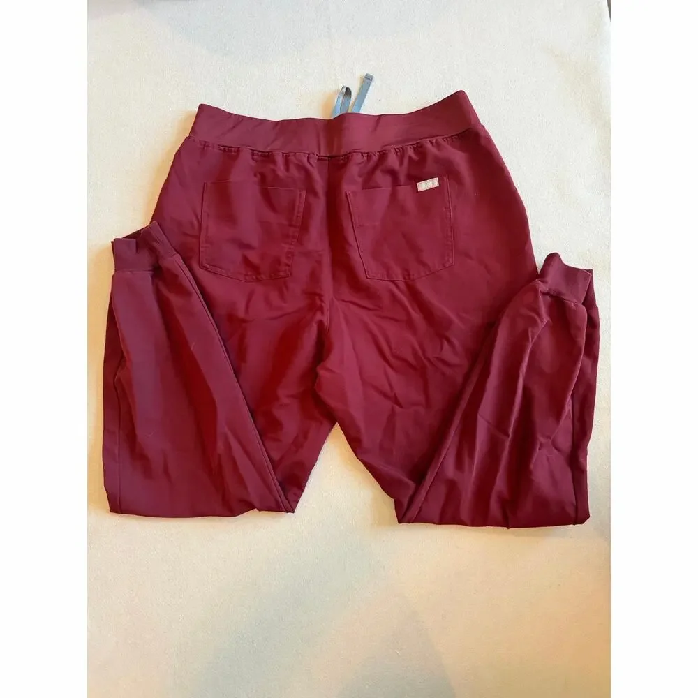 FIGS Technical Collection Jogger Scrub Pants Burgundy Wine women’s XL